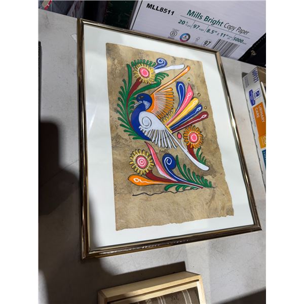 Framed Mexican art piece
