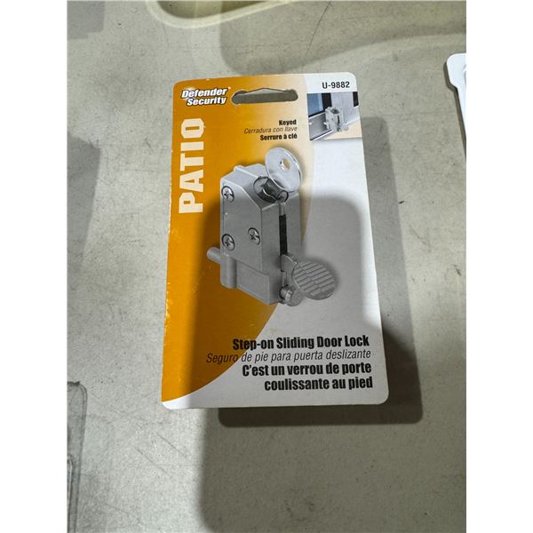 Step on sliding door lock