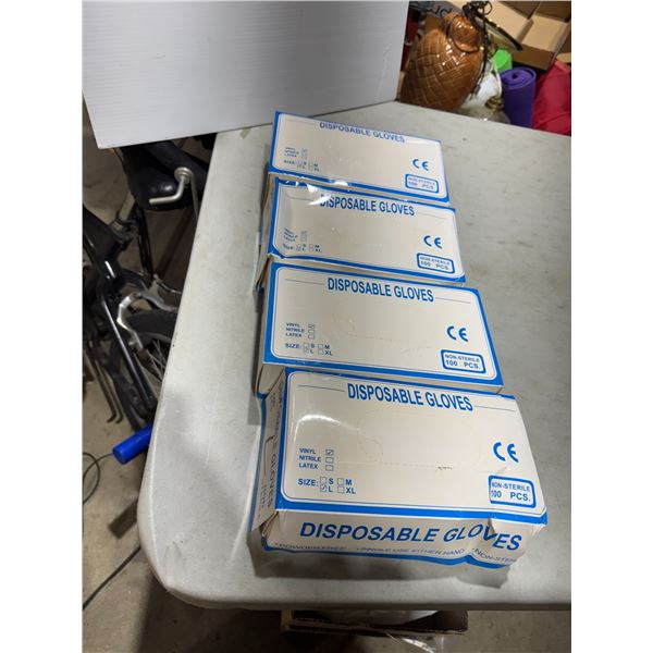 Disposable gloves, size, large vinyl