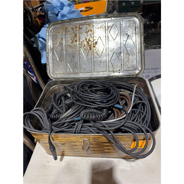 Vintage picnic basket, and cords