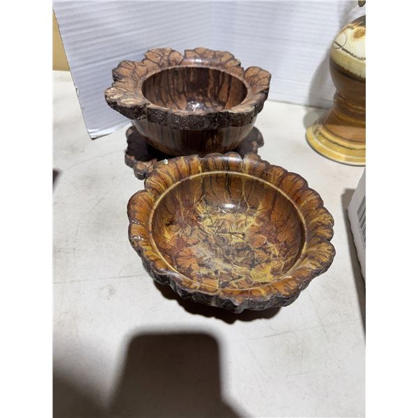 Wood carved bowls