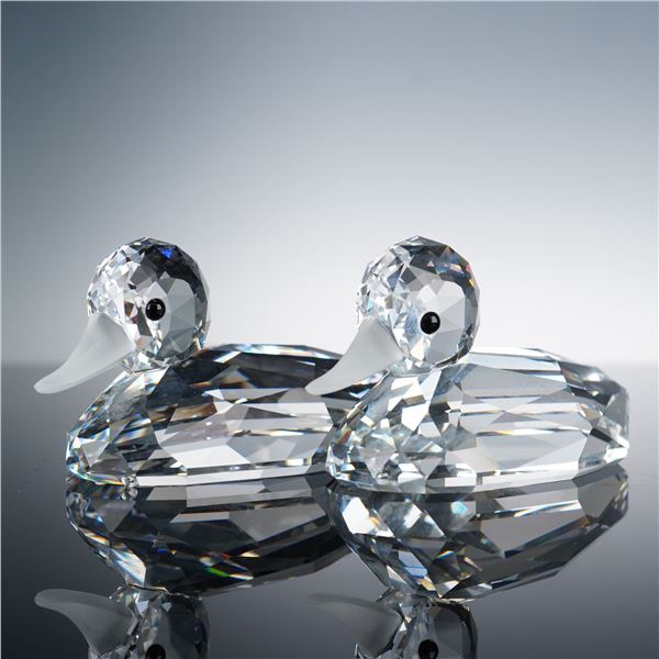 Pair of Swarovski Crystal Figurines, Mallard Duck