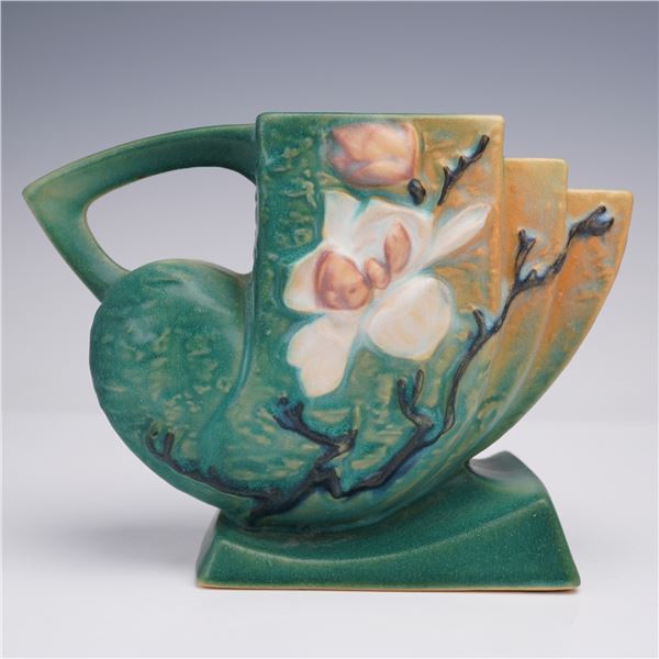 Roseville Pottery Magnolia Green Cornucopia Vase 182-5