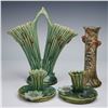 Image 1 : 4pc Weller Pottery Ardsley and Woodcraft Vases and Candlesticks