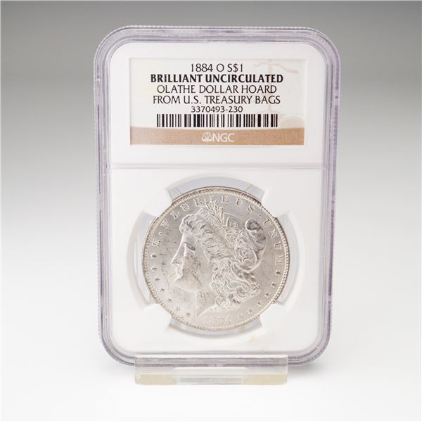 1884-O Morgan Silver Dollar Olathe Hoard NGC Graded Brilliant Uncirculated