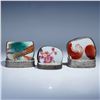 Image 2 : 3pc Mixed Metal and Porcelain Lidded Trinket Boxes