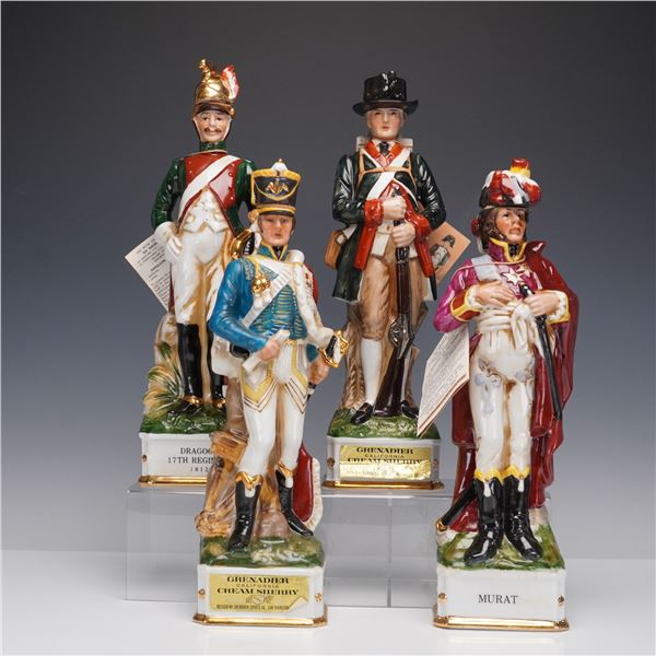 4pc Set of Arnart Imports Grenadier Spirits Co. Figural Whisky Containers