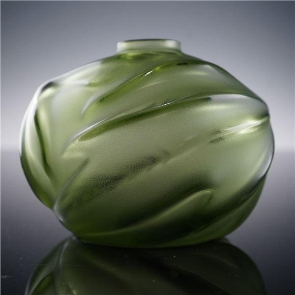 Lalique Crystal Bud Vase, Royal Palm