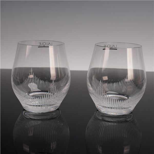 Pair of Lalique Crystal Tumblers, 100 Points