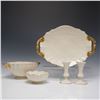 Image 1 : 5pc Lenox Porcelain Gold Trim Porcelain Serving Pieces, Valencia Pattern