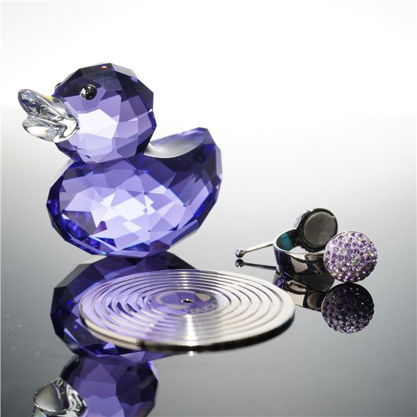 Swarovski Crystal Figurine, Happy Duck J