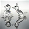 Image 1 : 2pc Swarovski Crystal Figurines, Chimpanzee and Fox