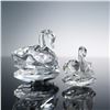 Image 2 : 2pc Swarovski Crystal Figurines, Medium Swan & Small Swan