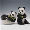 Image 1 : 2pc Panda Seated 40237 and Panda Resting 40238 Signed by Artist on Base
