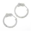 Image 4 : NEW Classic 14k White Gold 0.60 ctw 20 Round Diamond 18.5mm Huggie Hoop Earrings