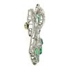 Image 5 : Antique Art Deco Platinum Old Cut Diamond & Emerald Large Ribbon Bow Pin Brooch