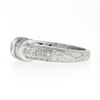 Image 6 : Vintage Platinum 1.35 ctw Floating Diamond w/ Accents Hand Engraved Work Band Ri