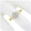 Image 7 : Vintage 18k TT Gold 0.80 ctw Round Cut Prong Fiery Diamond Flower Cluster Ring