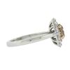 Image 5 : New Platinum & 14k Gold GIA Fancy Brown Diamond Flower Halo Cluster Ring