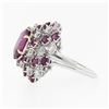 Image 8 : Vintage Platinum 6.90 ctw GIA Oval Pink Ceylon Sapphire Round Diamond Swirl Ring