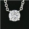 Image 3 : New 14K Gold.38 ctw Round Brilliant Diamond Solitaire Pendant w/ Adjustable Chai