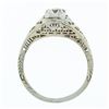 Image 8 : Antique Art Deco 18k White Gold 0.45 ctw European Diamond Solitaire Filigree Rin