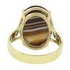 Image 7 : New 14k Yellow Gold 17x13mm Oval Cabochon Brown Banded Agate Solitaire Ring