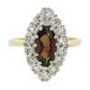 Image 6 : Vintage 14k Gold 1.57 ctw Marquise Garnet & Old Single Diamond Halo Cocktail Rin