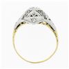 Image 8 : Antique Edwardian 18k Gold Platinum 0.20 ctw Diamond Filigree Petite Dinner Ring