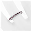 Image 3 : New.900 Platinum.92 ctw Calibre Ruby Diamond Double Milgrain Eternity Band Ring