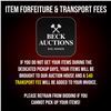 Image 1 : Item Forfeiture & Transport Delivery Fees & Conditions