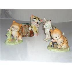 Four Collectible Striped Cats
