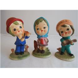 Violin, Tambourine & Guitar Playing Figurines