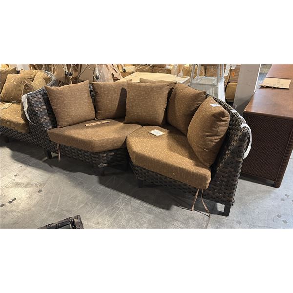 RATANA SAND SEBASTIAN CURVED CORNER CUDDLE COUCH 80"W