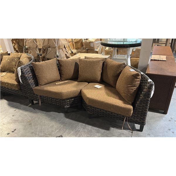 RATANA SAND SEBASTIAN CURVED CORNER CUDDLE COUCH 80"W