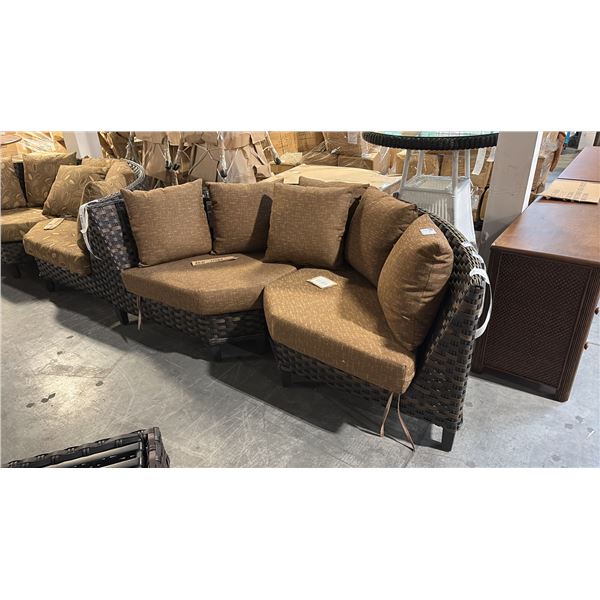 RATANA SAND SEBASTIAN CURVED CORNER CUDDLE COUCH 80"W