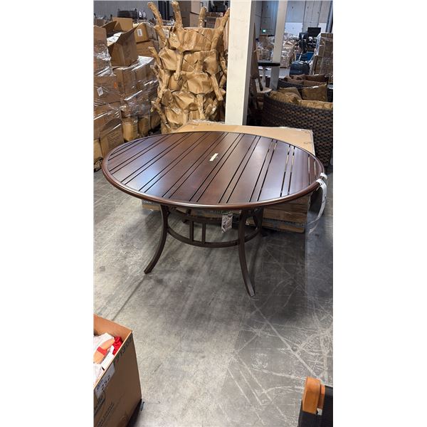 RATANA HAMILTON 54" ROUND BROWN ALUMINUM PATIO TABLE