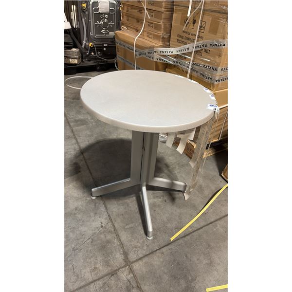 RATANA GREY PATIO SIDE TABLE APPROXIMATELY 24" ROUND