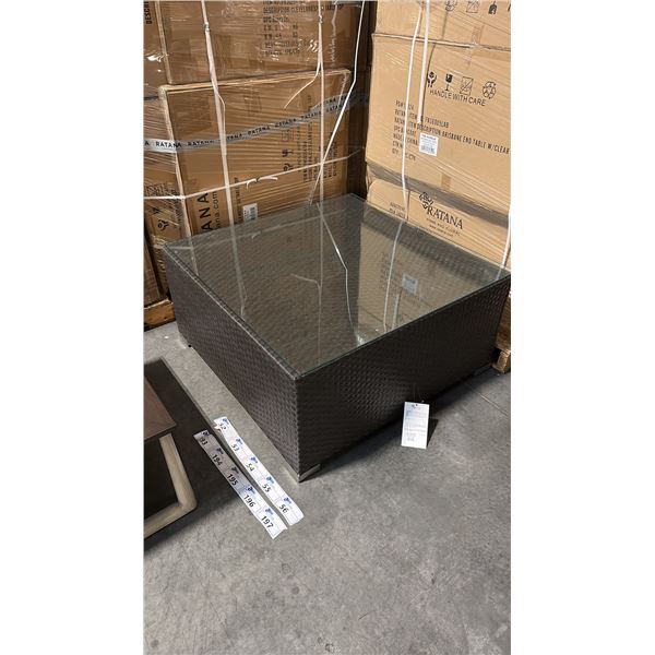 RATANA 39"X39" GLASS TOP PATIO END TABLE