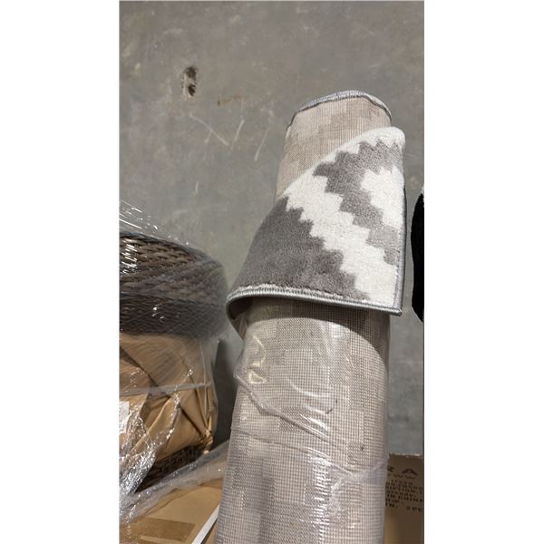 A2ZRUG FRENDY COLLECTION GREY/WHITE PATTERN RUG (240CM X 330CM)