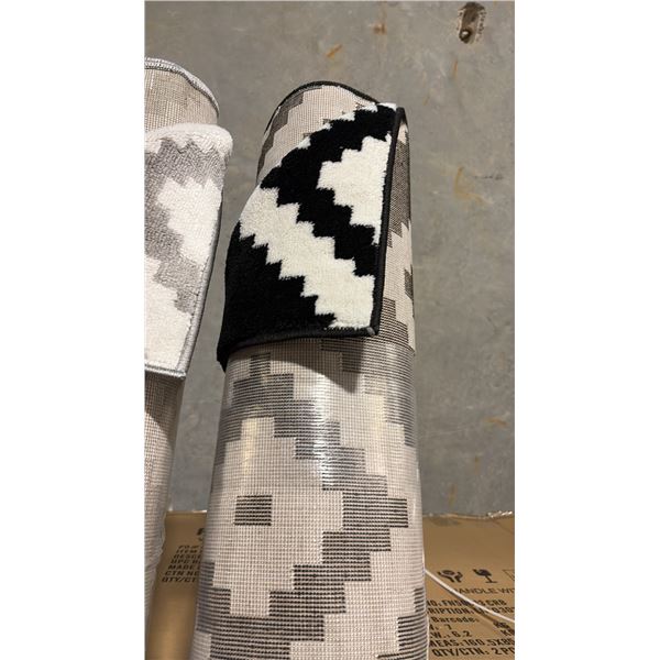 A2ZRUG FRENDY COLLECTION BLACK/WHITE PATTERN RUG (240CM X 330CM)