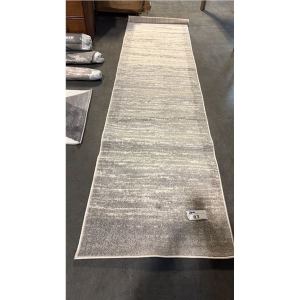 A2ZRUG GREY/WHITE PATTERN RUG (300CM X 77CM)