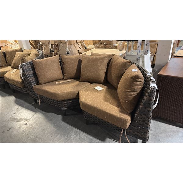 RATANA SAND SEBASTIAN CURVED CORNER CUDDLE COUCH 80"W