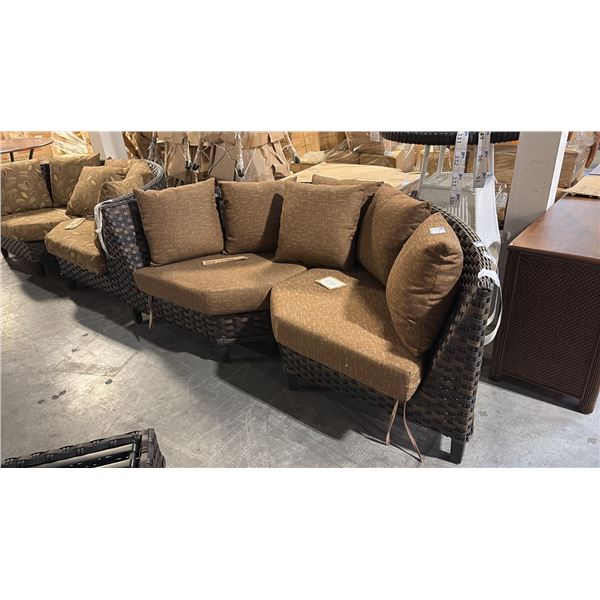 RATANA SAND SEBASTIAN CURVED CORNER CUDDLE COUCH 80"W
