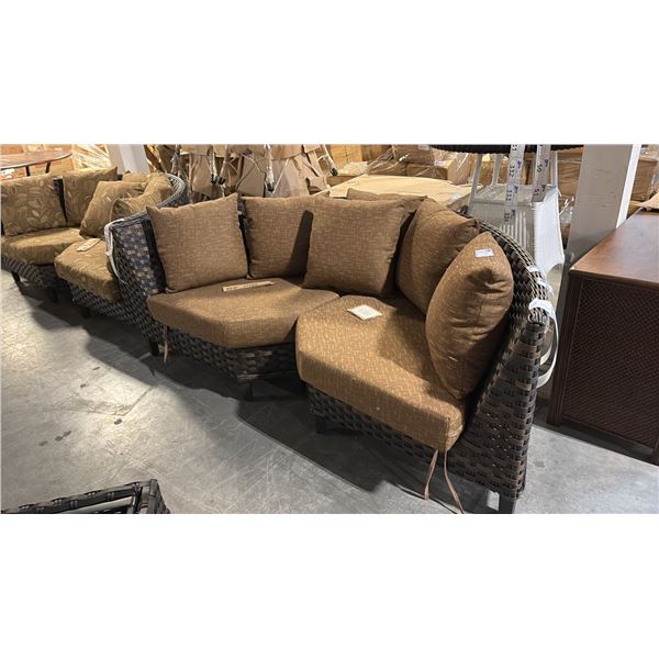 RATANA SAND SEBASTIAN CURVED CORNER CUDDLE COUCH 80"W