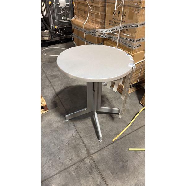 RATANA GREY PATIO SIDE TABLE APPROXIMATELY 24" ROUND