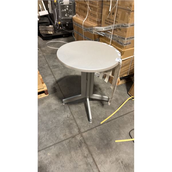 RATANA GREY PATIO SIDE TABLE APPROXIMATELY 24" ROUND