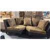 Image 2 : RATANA SAND SEBASTIAN LEAF PATTERN CURVED CORNER CUDDLE COUCH 80"W