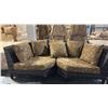 Image 2 : RATANA SAND SEBASTIAN LEAF PATTERN CURVED CORNER CUDDLE COUCH 80"W