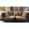 Image 2 : RATANA SAND SEBASTIAN LEAF PATTERN CURVED CORNER CUDDLE COUCH 80"W